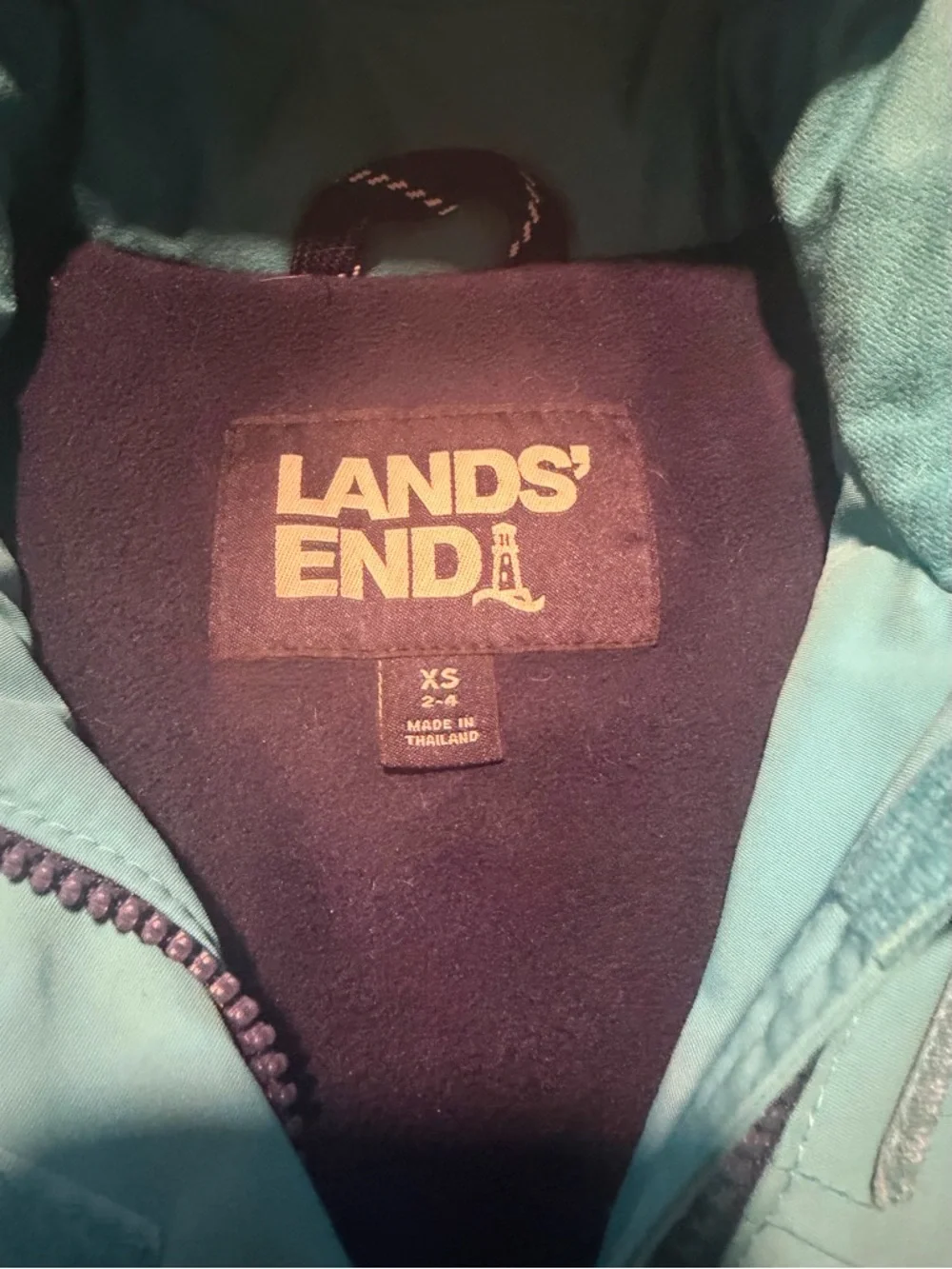 Lands' End Women's Aqua Blue Hooded Ski Jacket - Picture 8 of 10